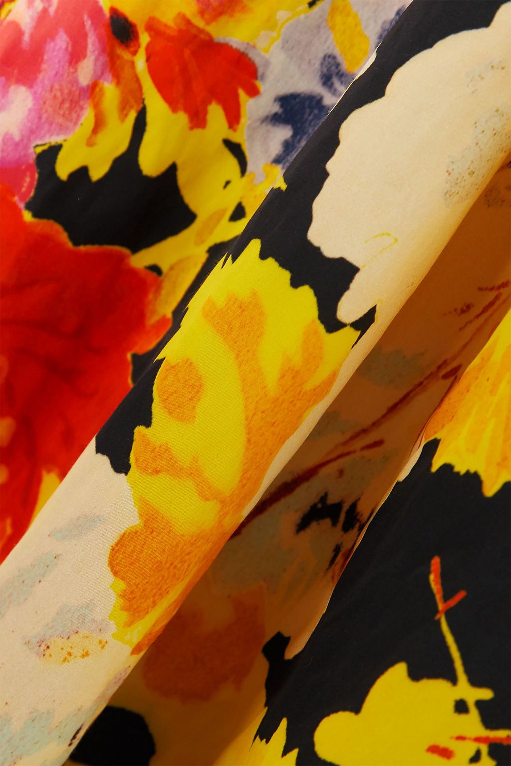 DRIES VAN NOTEN Floral-print satin midi dress
