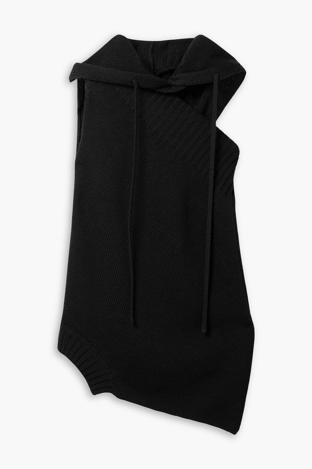 MONSE Asymmetric merino wool blend hooded sweater THE OUTNET
