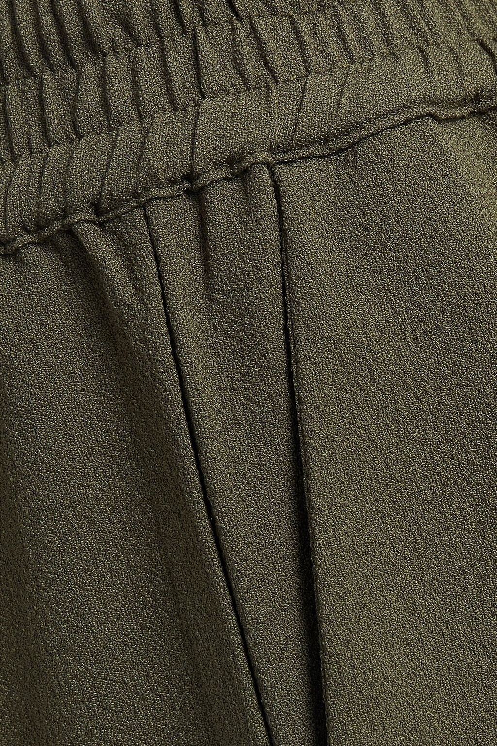 GANNI Gathered crepe wide-leg pants