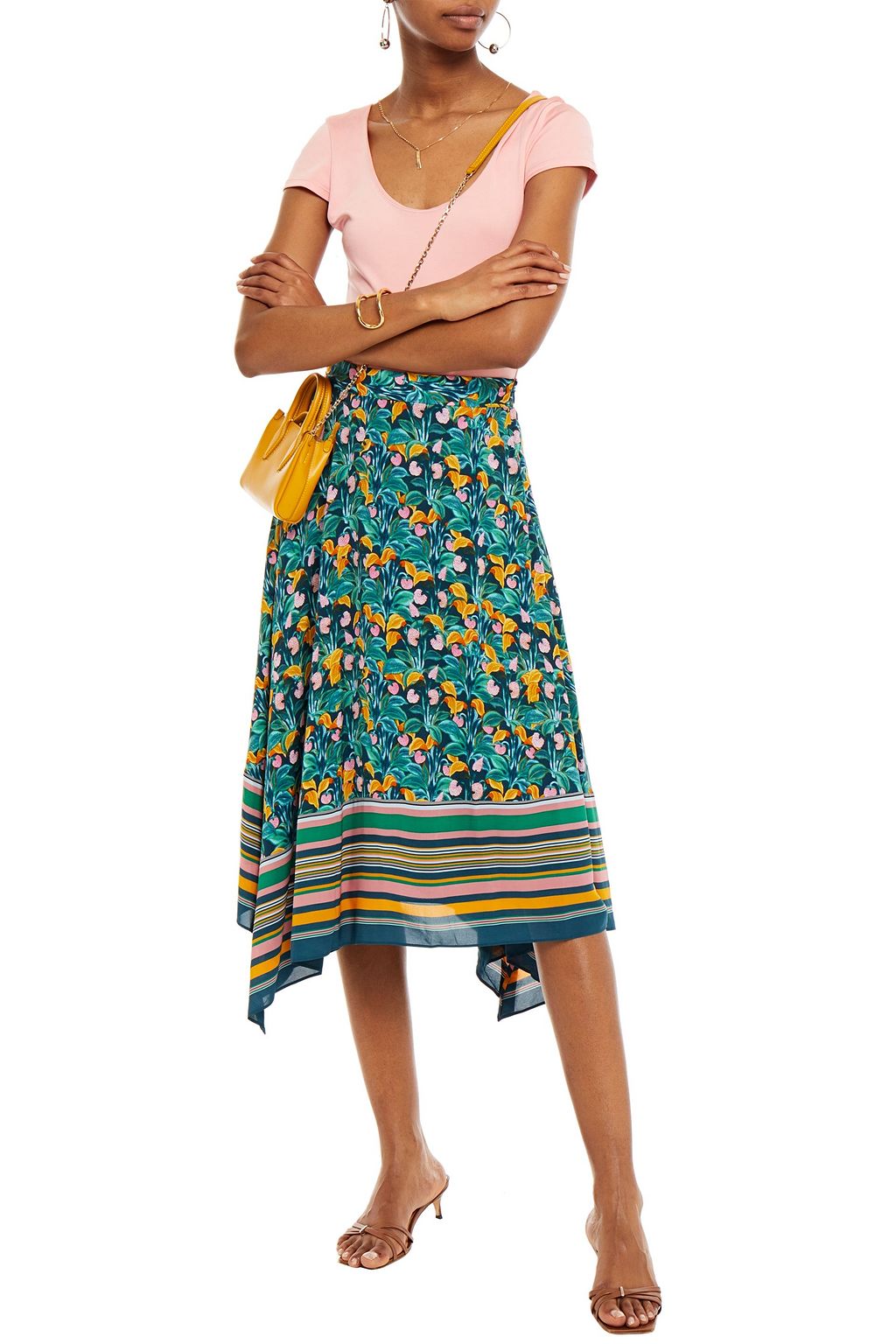 DIANE VON FURSTENBERG Denver asymmetric printed chiffon skirt