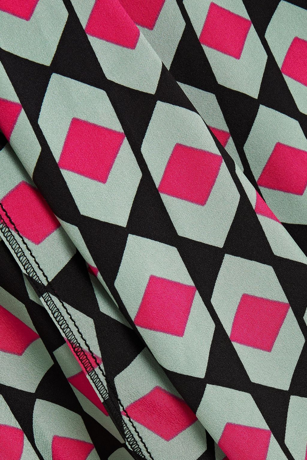 DIANE VON FURSTENBERG Draped printed silk crepe de chine skirt