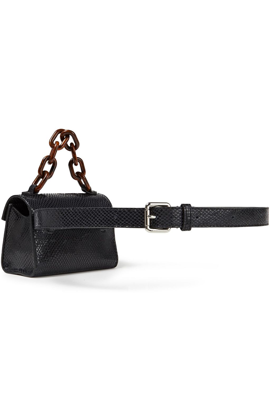 GANNI Snake-effect leather belt bag
