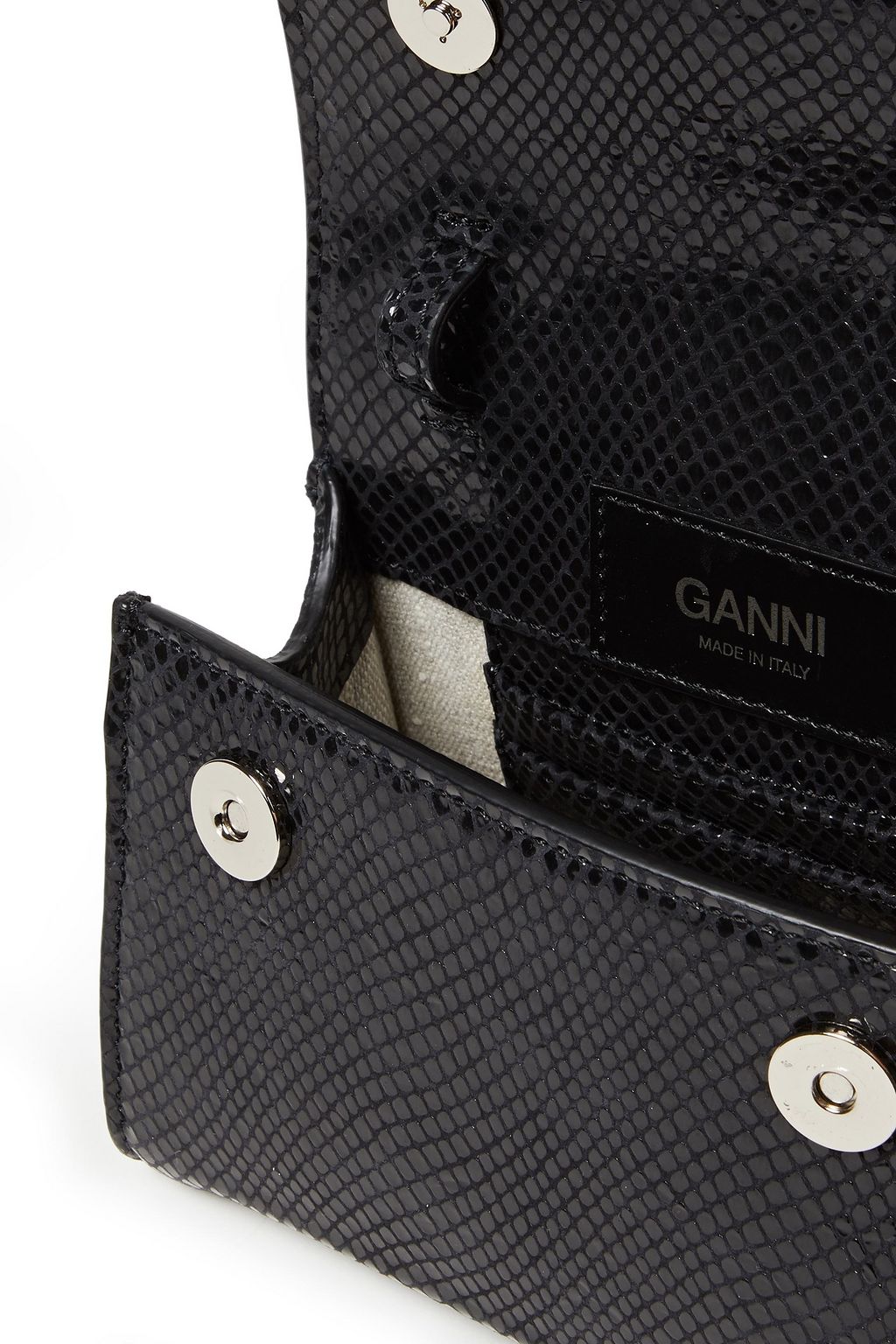 GANNI Snake-effect leather belt bag