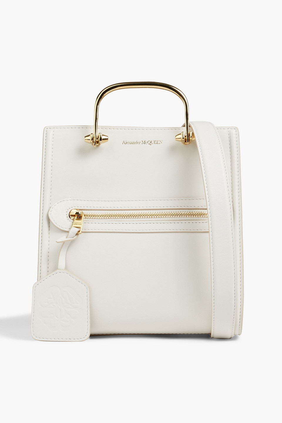 Alexander Mcqueen The Short Story Leather Shoulder Bag In White