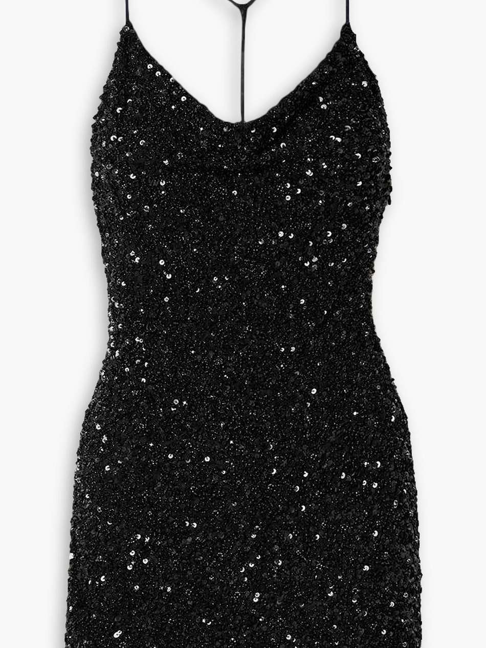 embellished tulle mini dress