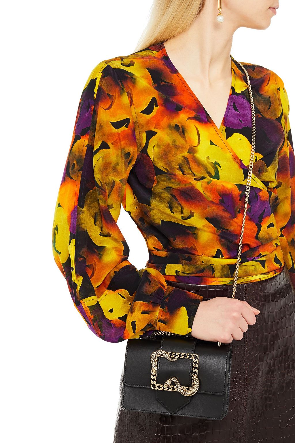 JUST CAVALLI Embellished leather shoulder bag