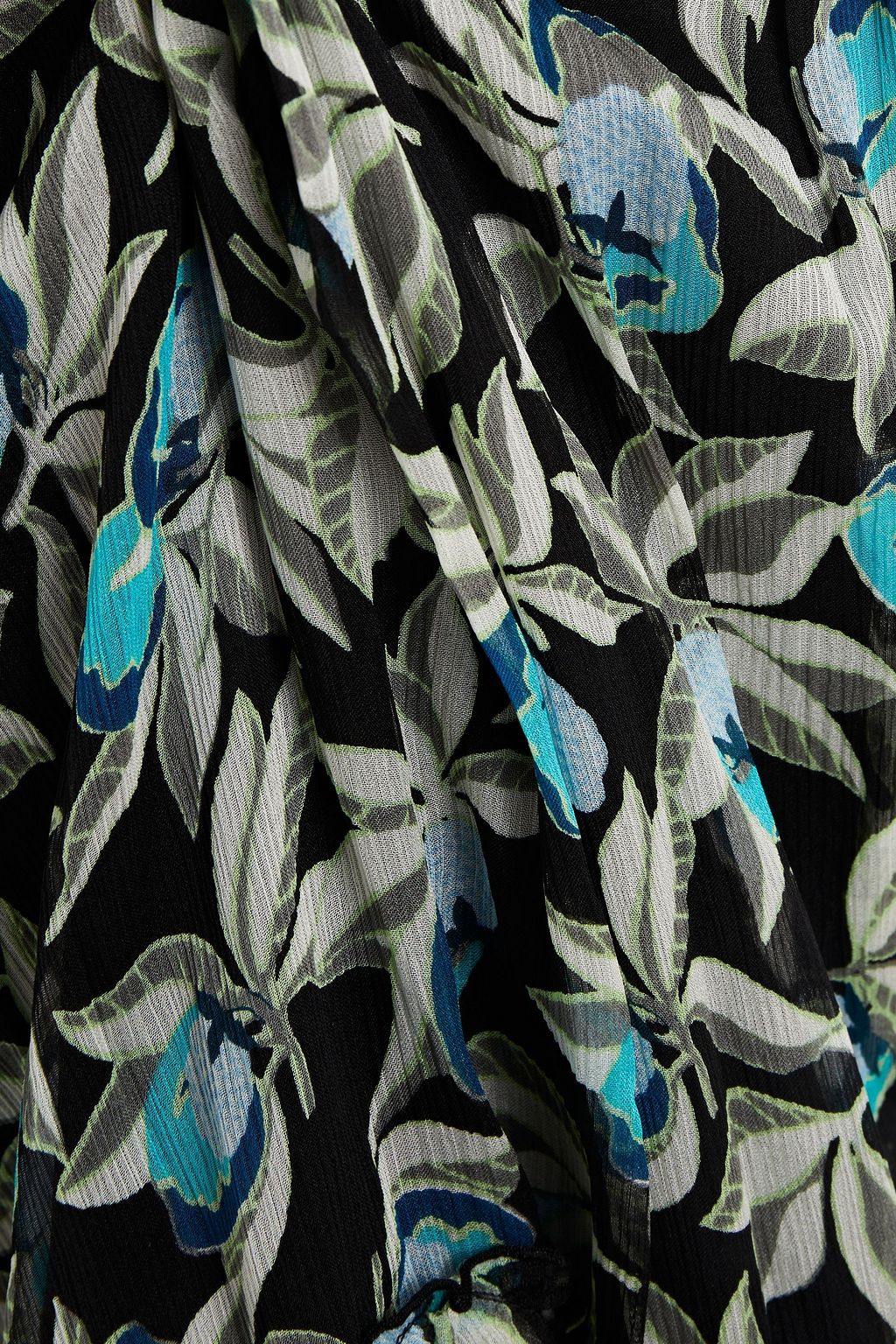 DIANE VON FURSTENBERG Tiered printed silk-georgette mini wrap dress