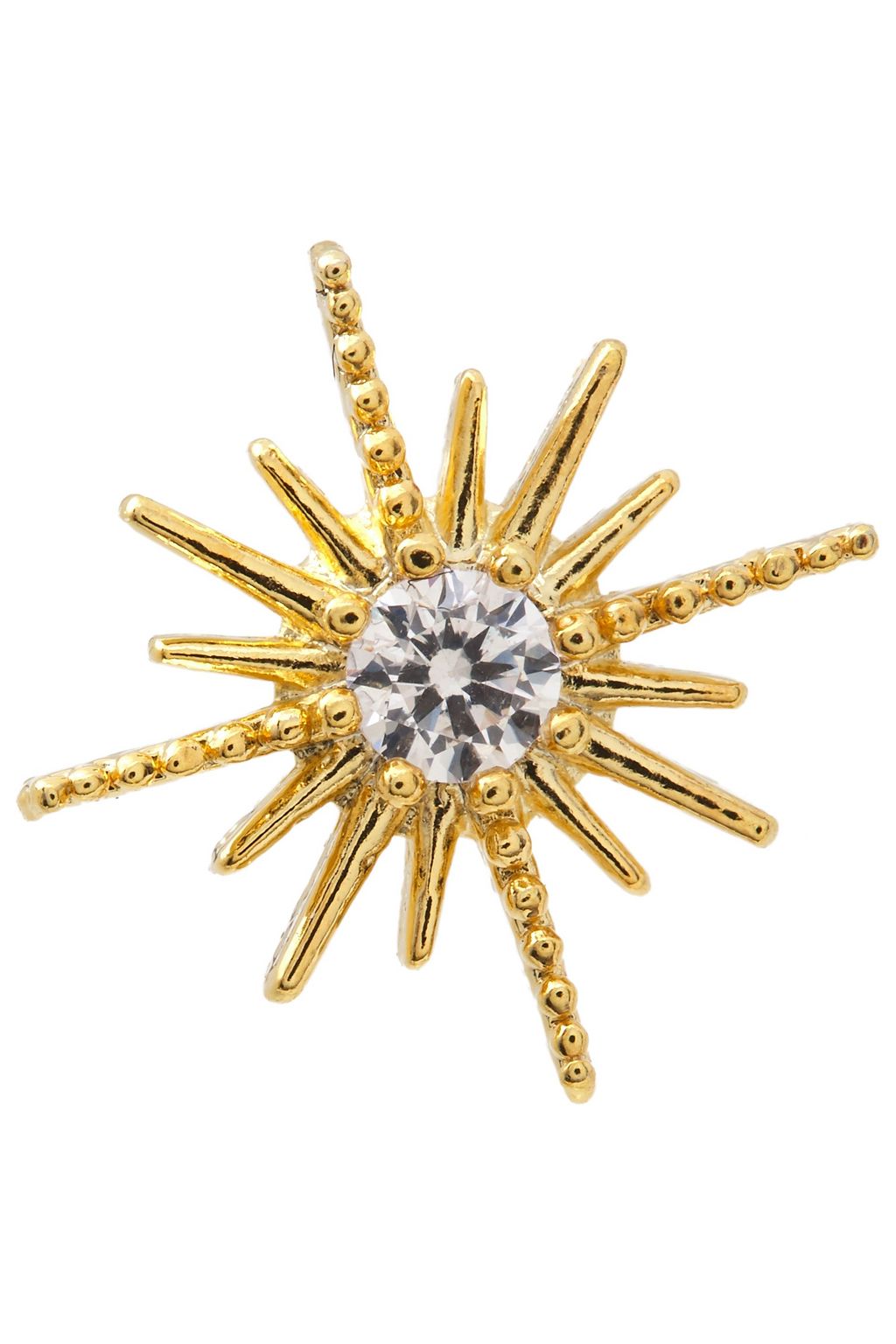 SHASHI Starburst 18-karat gold-plated crystal earrings