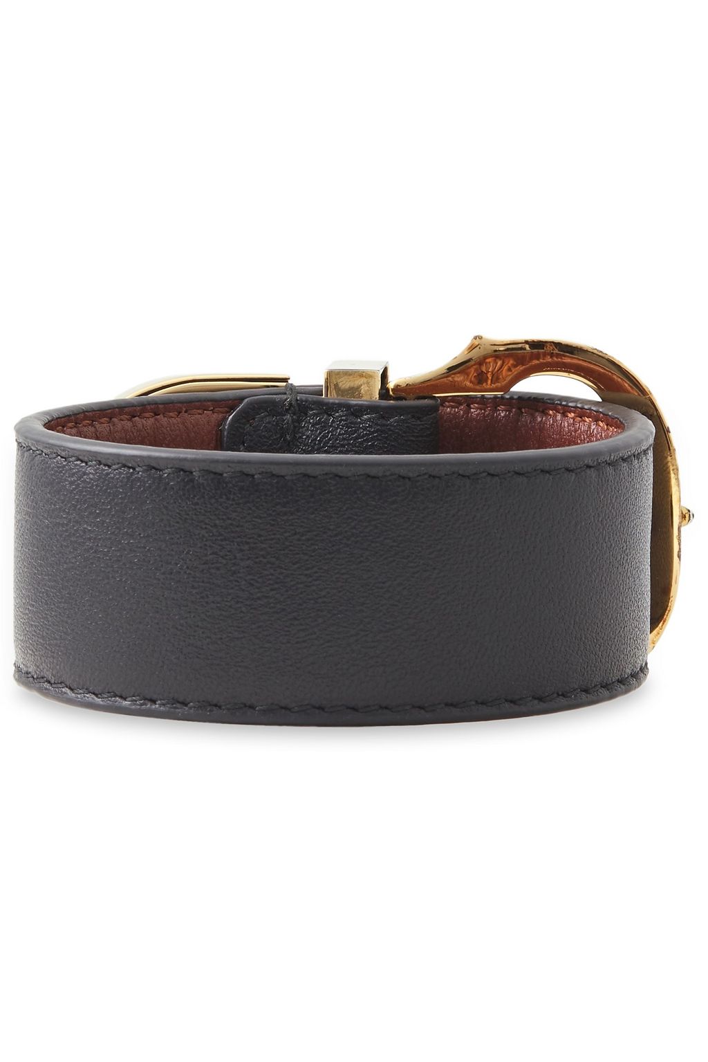 MCQUEEN Silver and gold-tone, crystal and leather bracelet