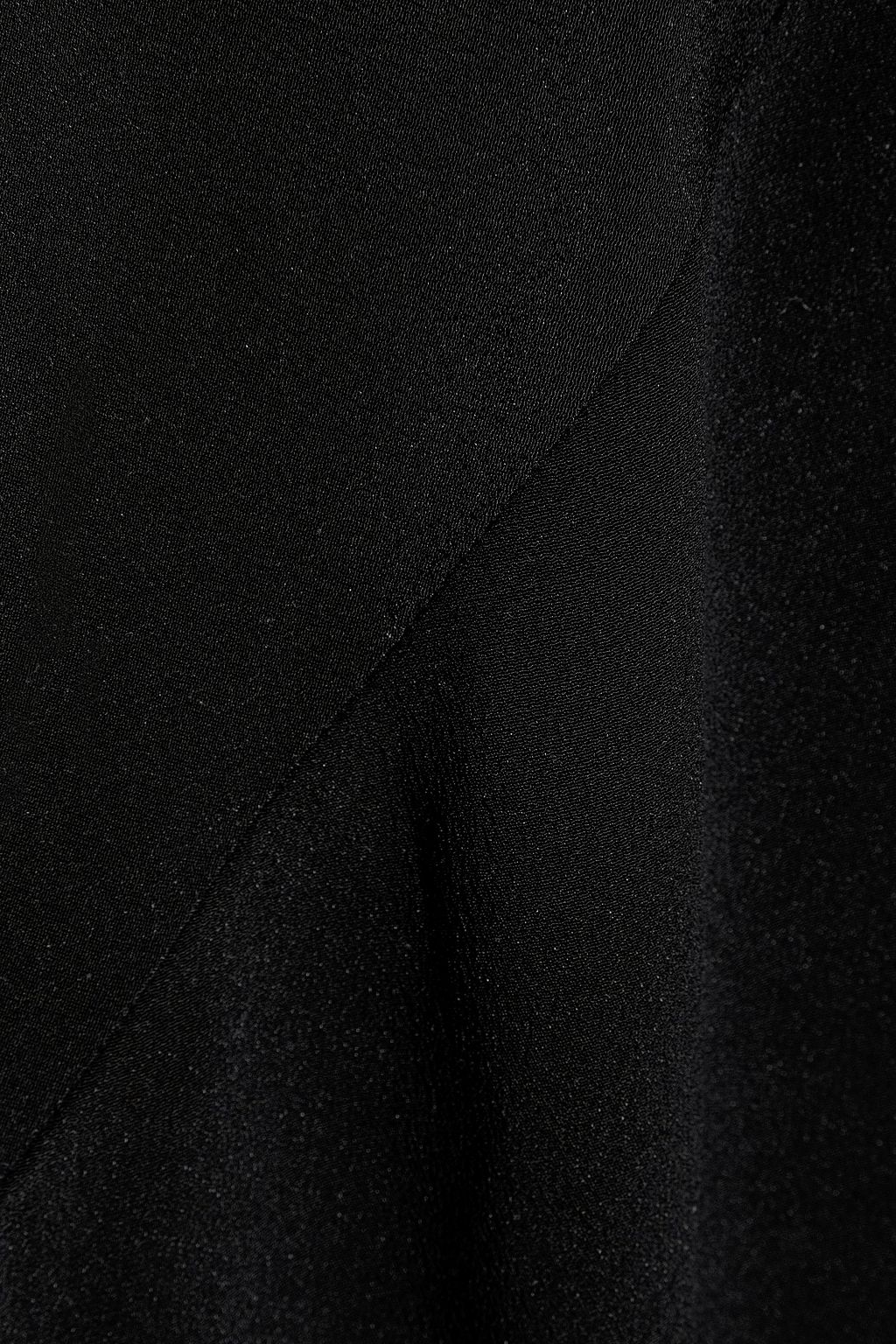 BRUNELLO CUCINELLI Leather-trimmed bead-embellished crepe halterneck gown