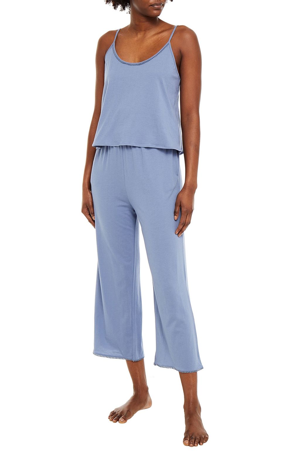 NATURAL SKIN Organic cotton and modal-blend jersey pajama top