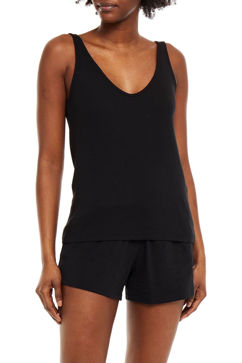 NATURAL SKIN Tassel-trimmed organic cotton-jersey pajama shorts
