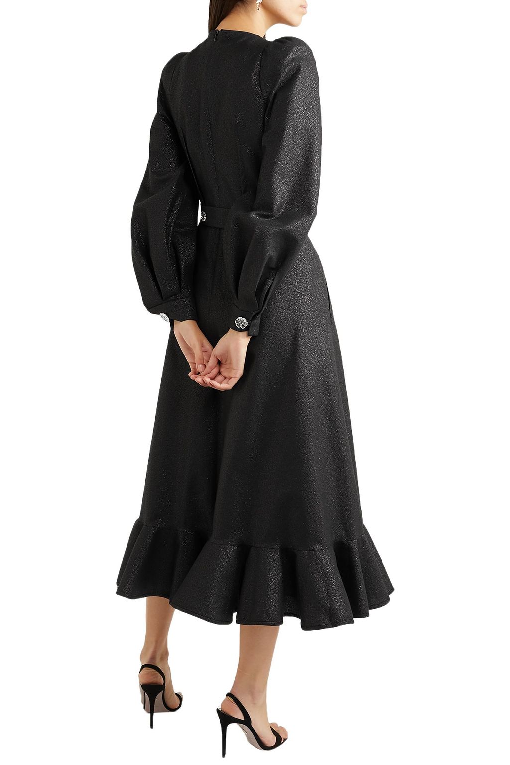 ANNA MASON Phoebe metallic crepe midi dress