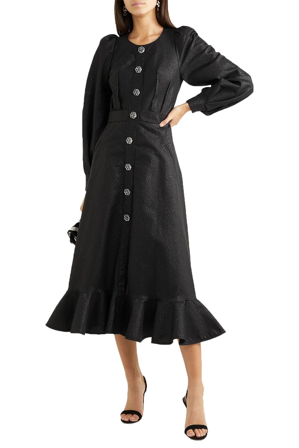 ANNA MASON Phoebe metallic crepe midi dress