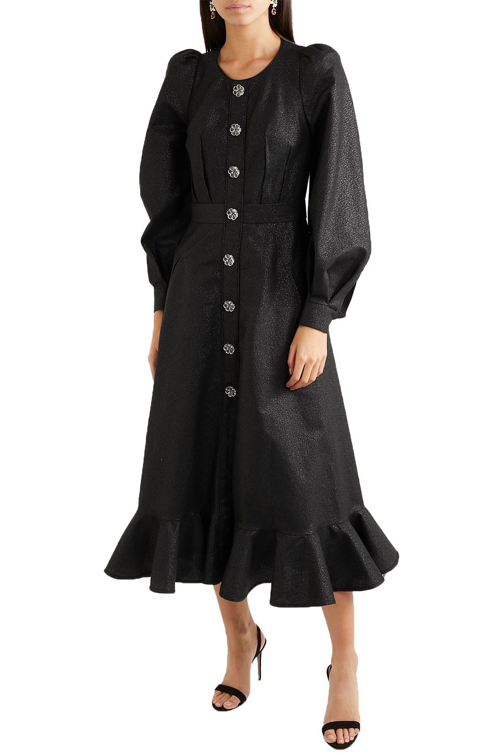 ANNA MASON Phoebe metallic crepe midi dress