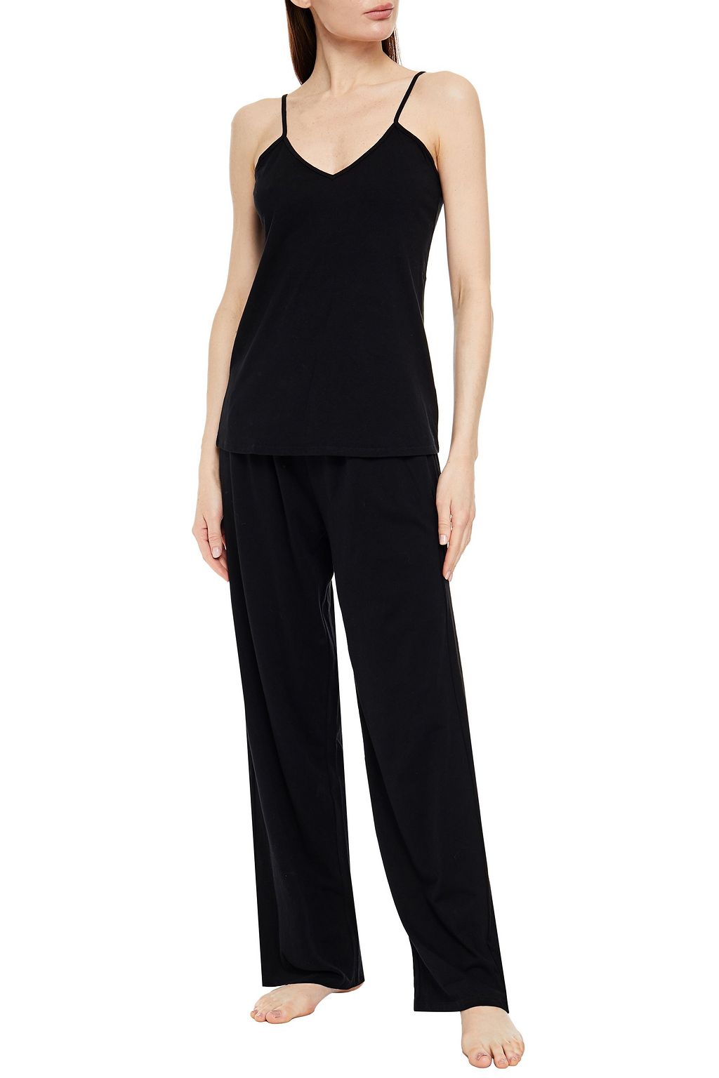 NATURAL SKIN Mélange organic cotton-jersey pajama top