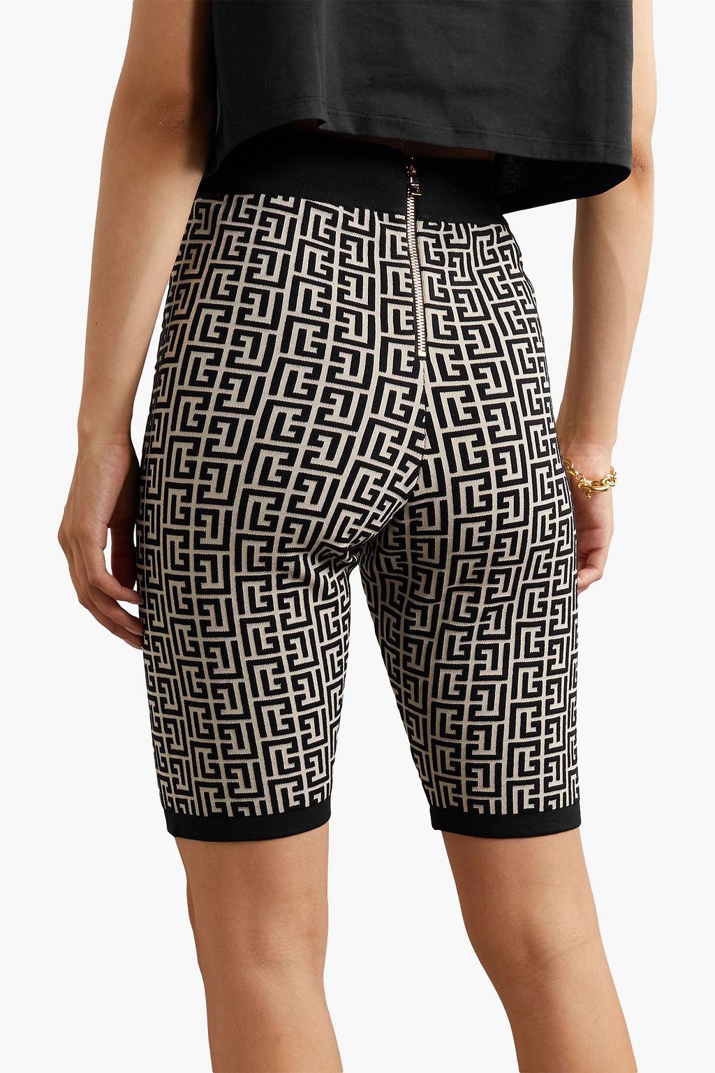 BALMAIN شورت من مزيج الصوف بحبكة جاكار