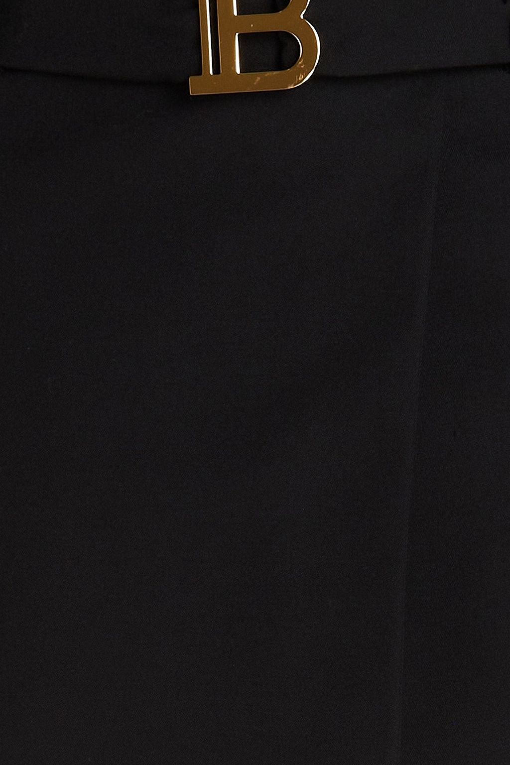 BALMAIN Wrap-effect wool-crepe mini skirt