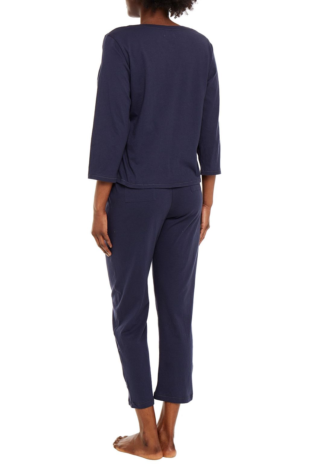 NATURAL SKIN Cropped organic cotton-jersey pajama pants