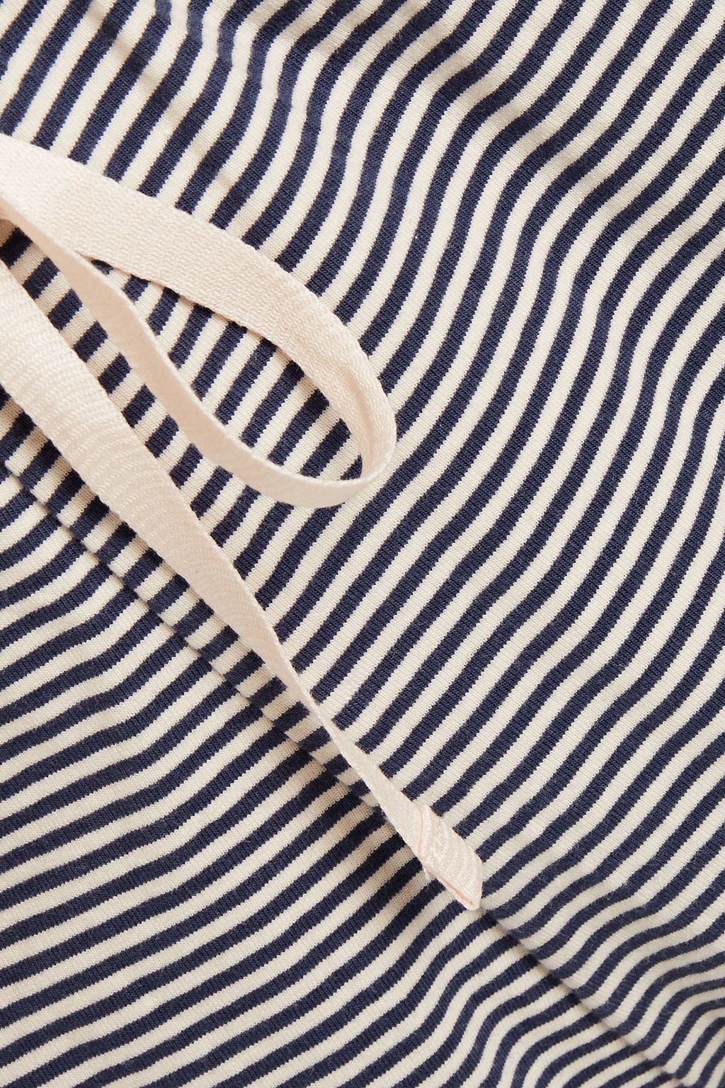 NATURAL SKIN Striped organic cotton-blend jersey pajama shorts