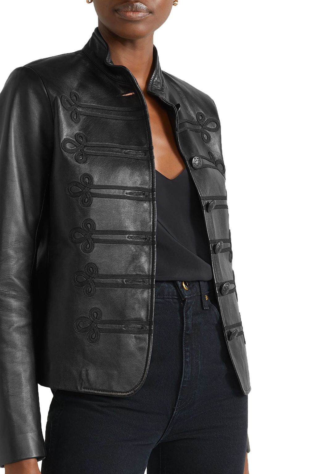 NILI LOTAN Jules embroidered leather jacket