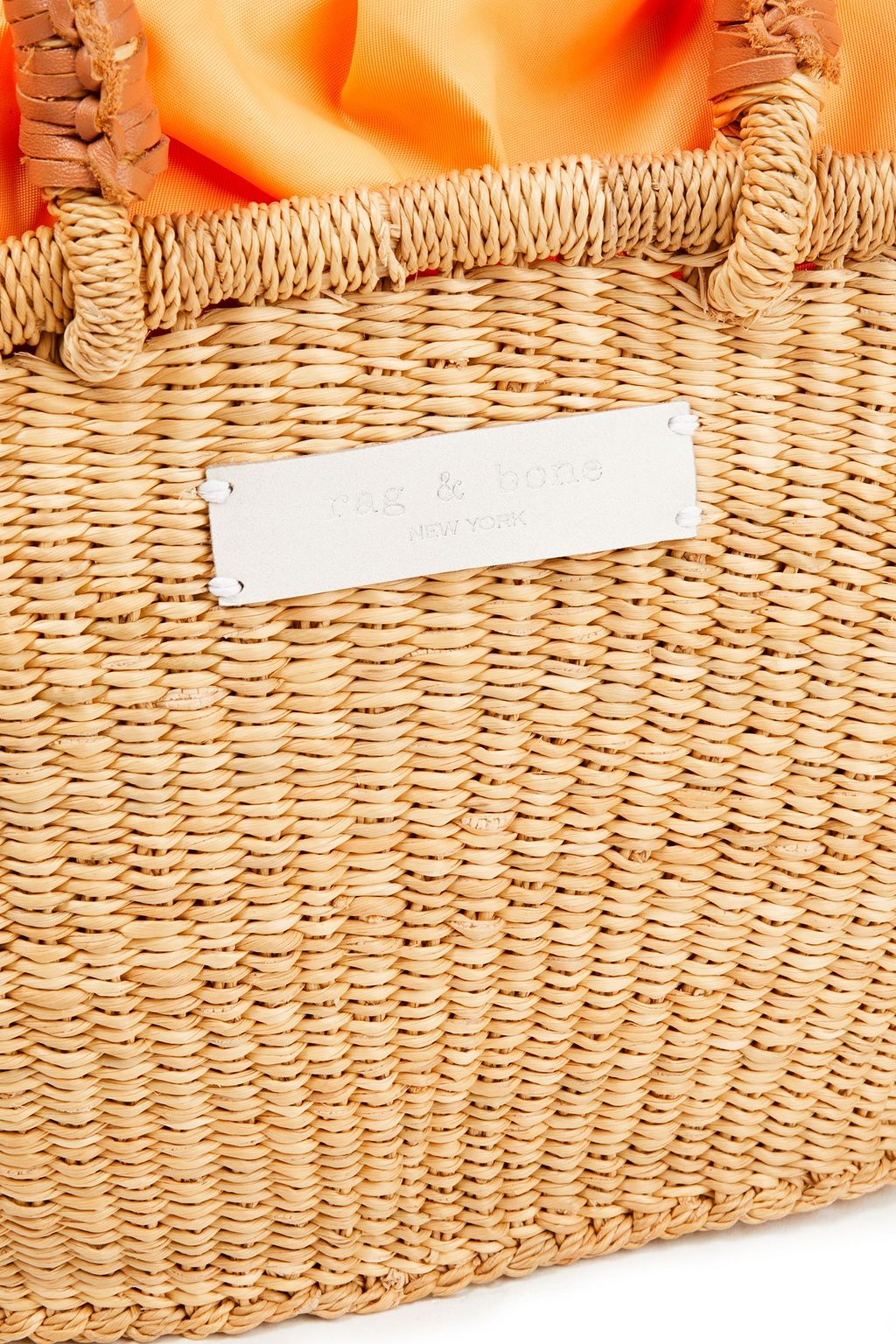 RAG & BONE Ghana leather-trimmed woven straw tote