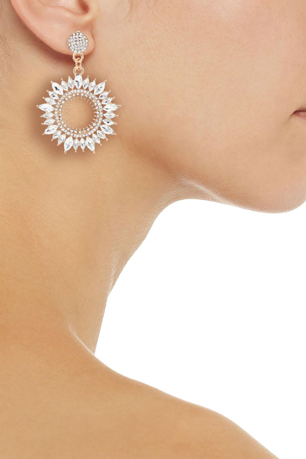SHASHI Solar 18-karat gold-plated crystal earrings