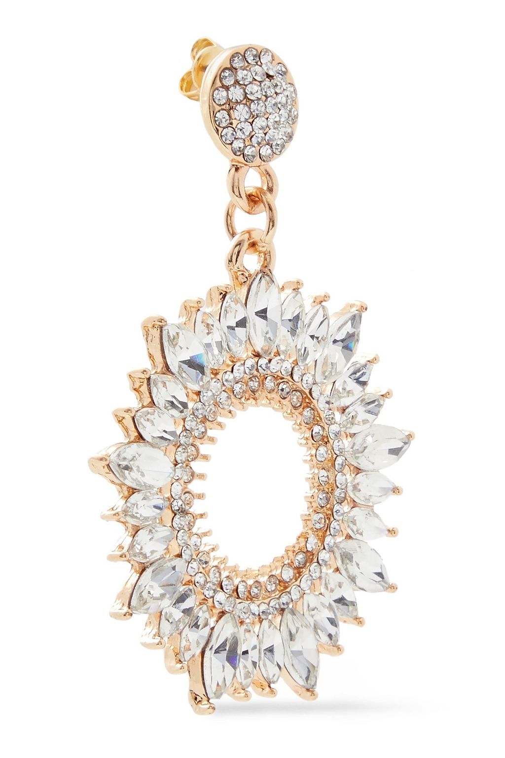SHASHI Solar 18-karat gold-plated crystal earrings