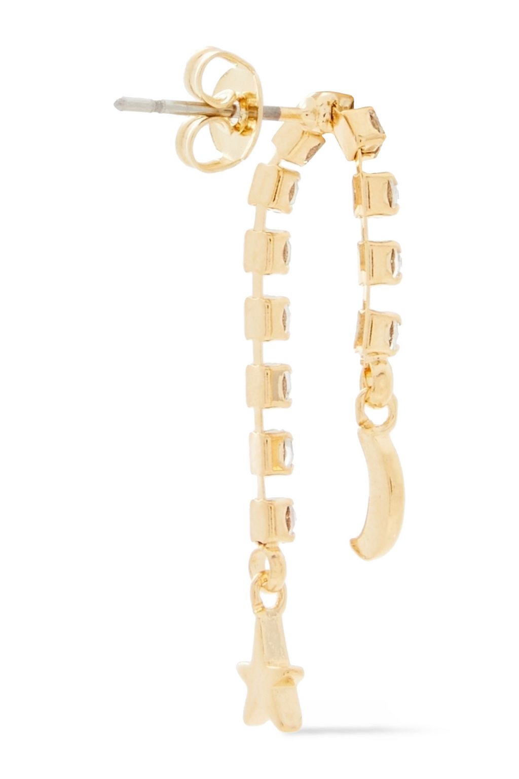 SHASHI Falling Star 18-karat gold vermeil crystal earrings