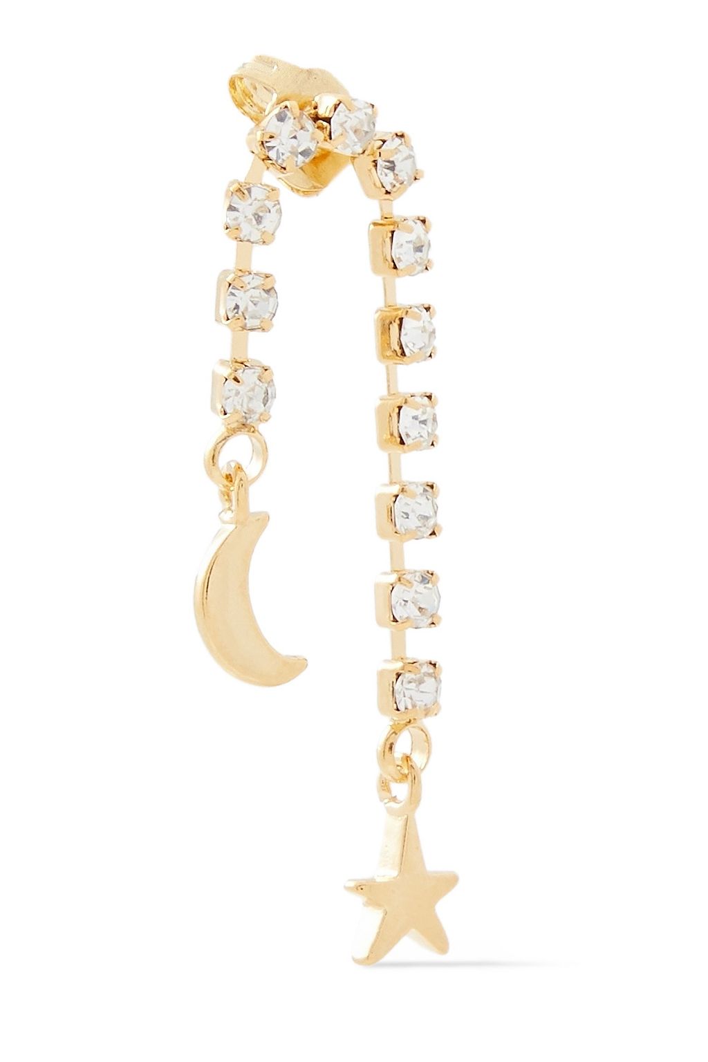 SHASHI Falling Star 18-karat gold vermeil crystal earrings