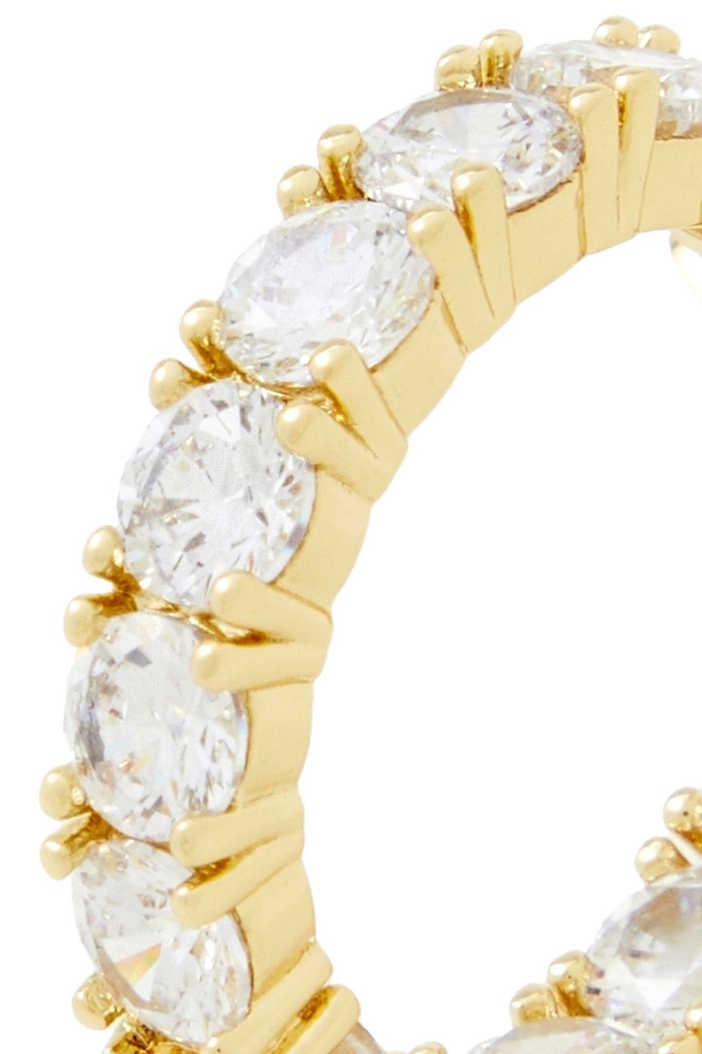 SHASHI Babe 18-karat gold-plated crystal hoop earrings