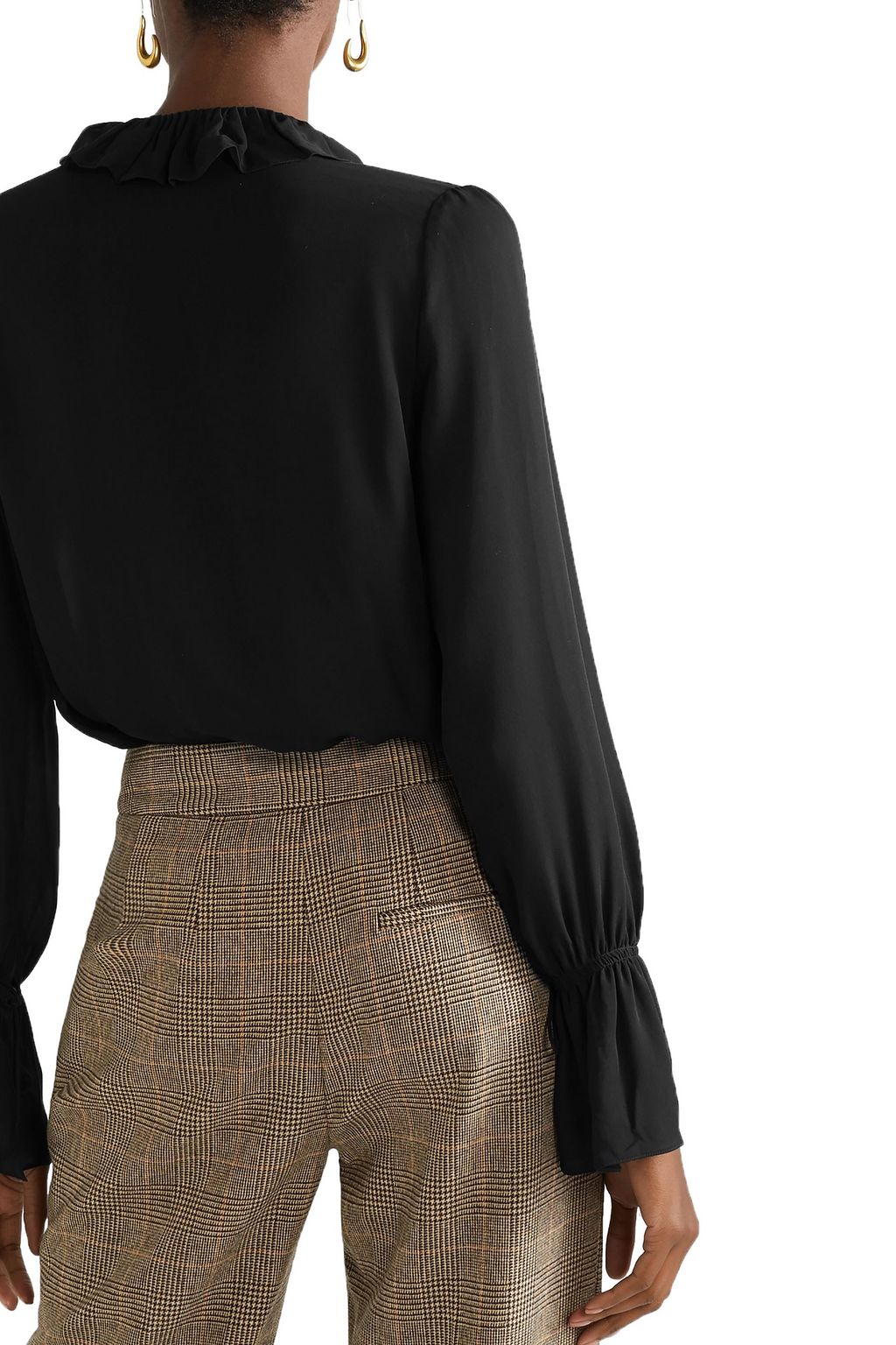 NILI LOTAN Cecily ruffled silk-georgette blouse