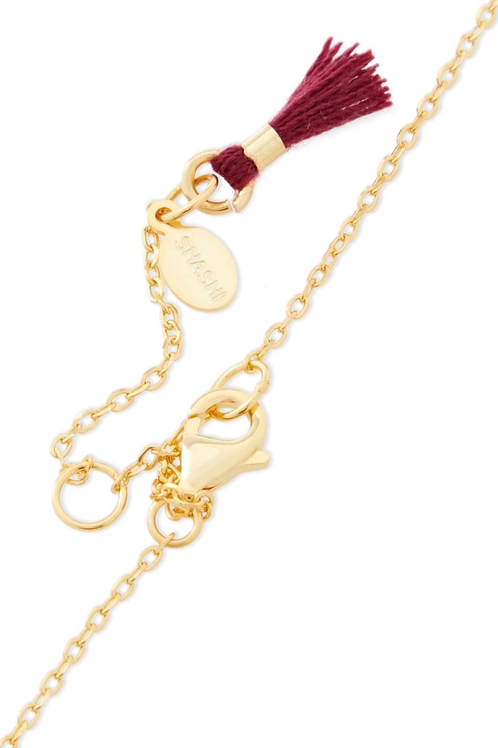 SHASHI Luna 18-karat gold vermeil crystal necklace