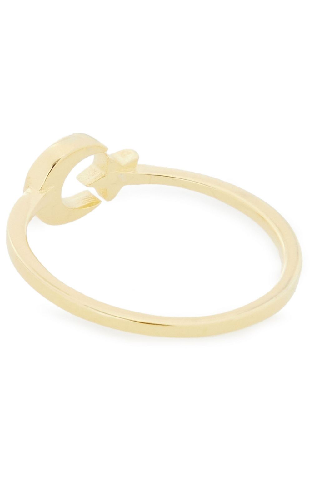 SHASHI Moon Star 18-karat gold-plated ring