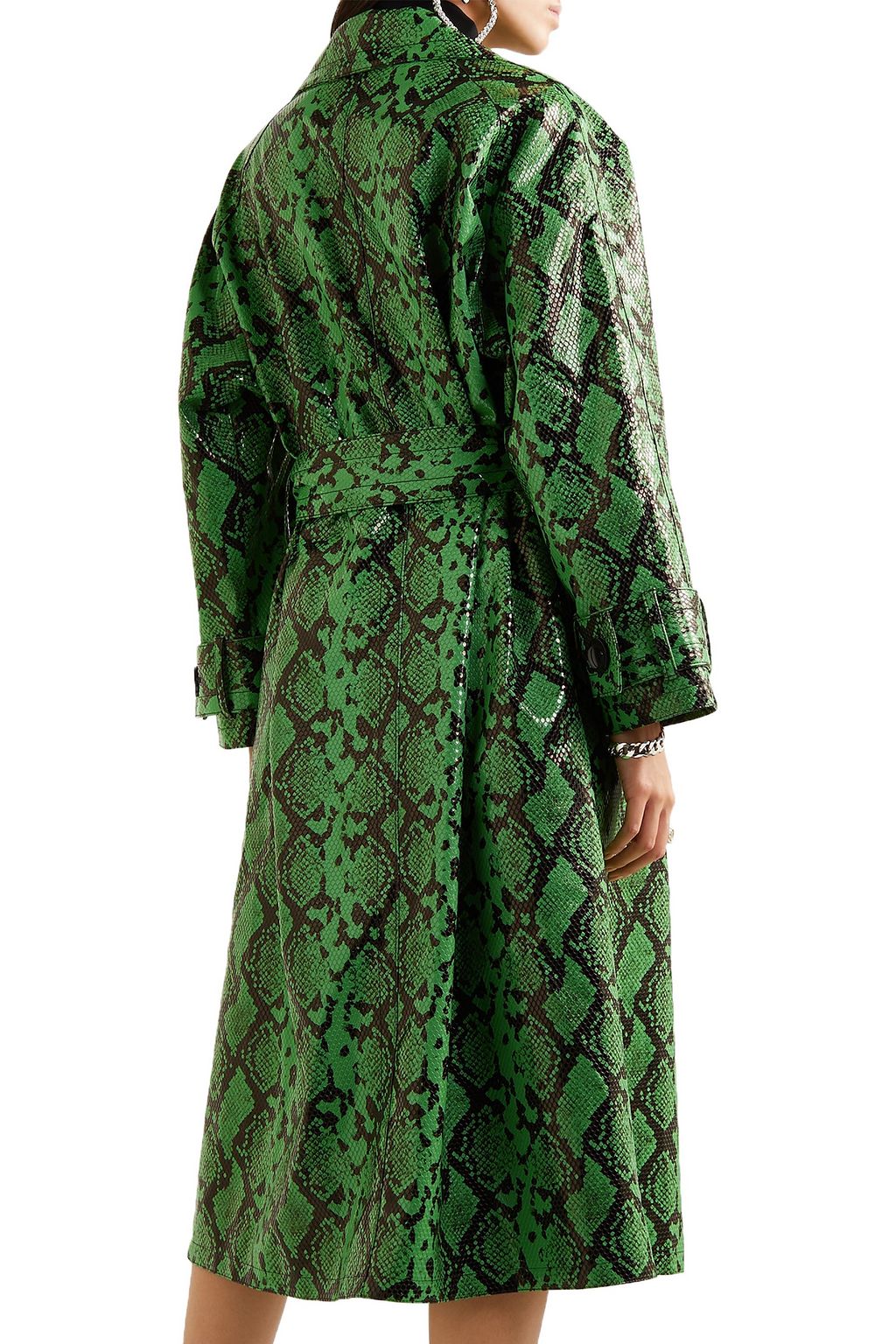 STAND STUDIO + Pernille Teisbaek Shelby snake-effect faux leather trench coat