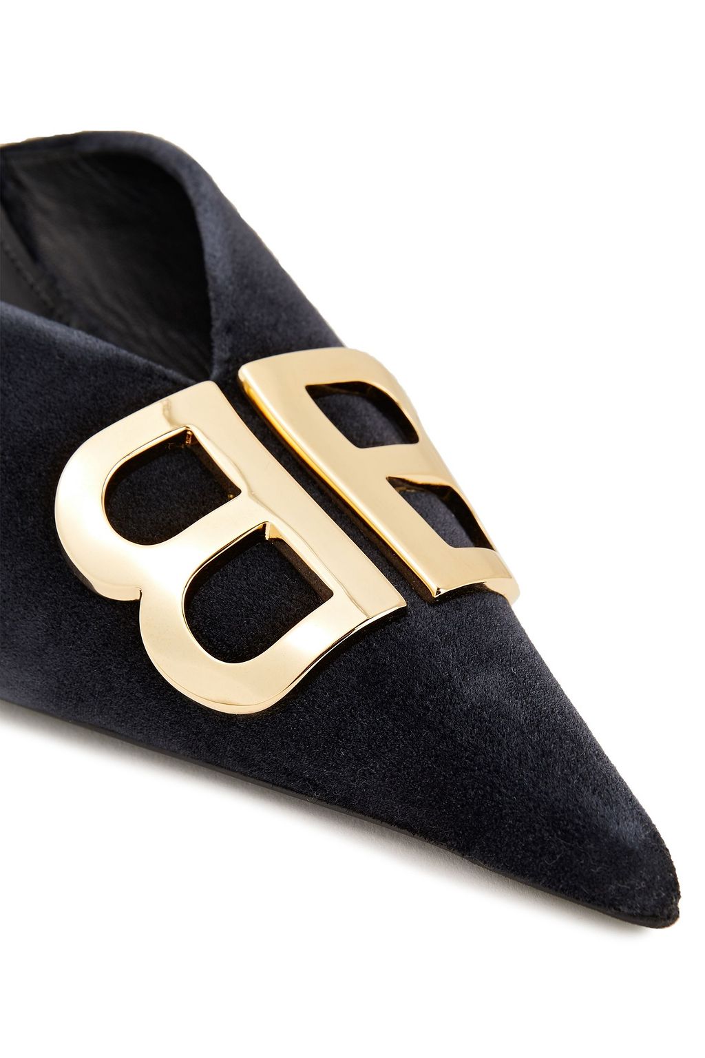 BALENCIAGA Knife BB logo-embellished velvet mules