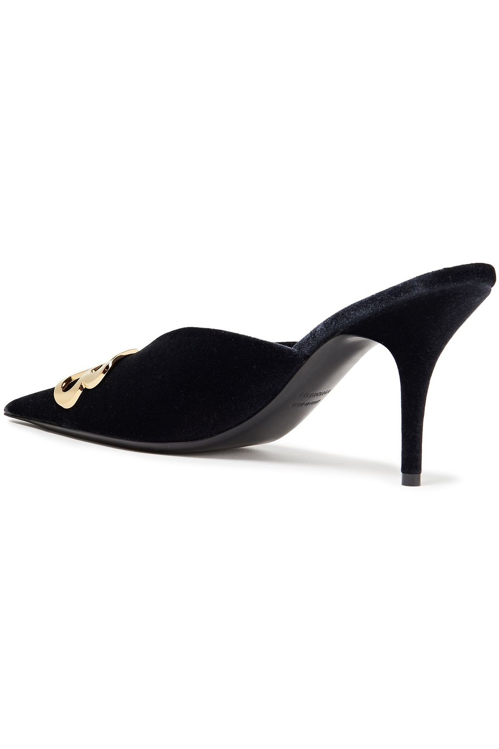 BALENCIAGA Knife BB logo-embellished velvet mules