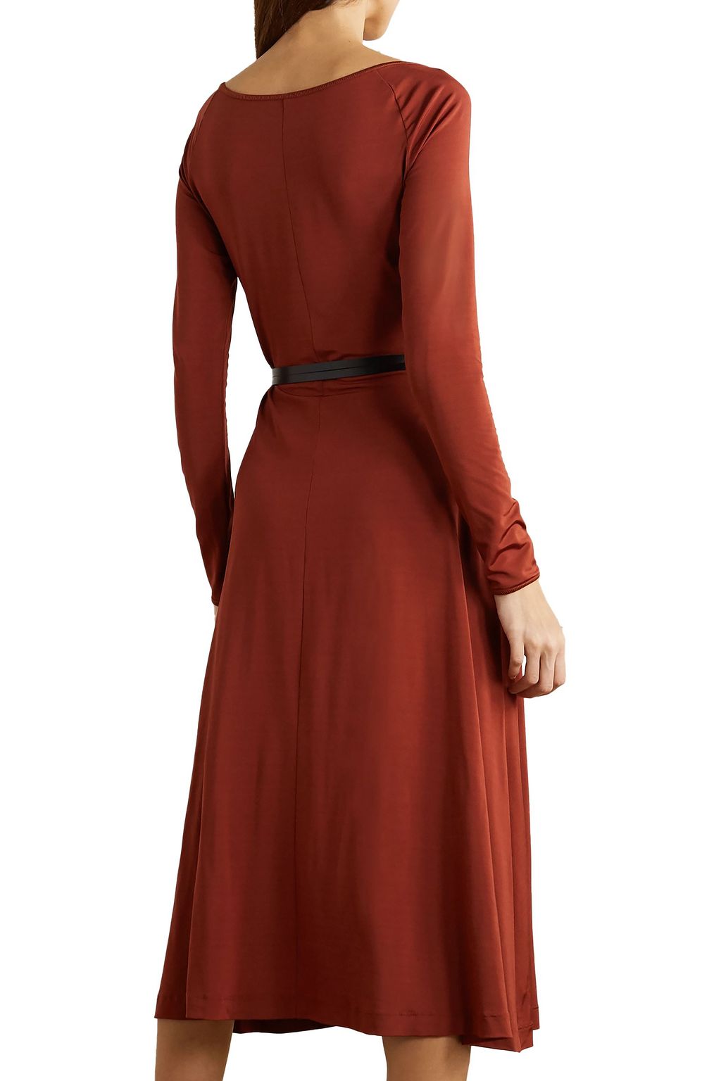 ALTUZARRA Phoebe belted satin-jersey midi dress
