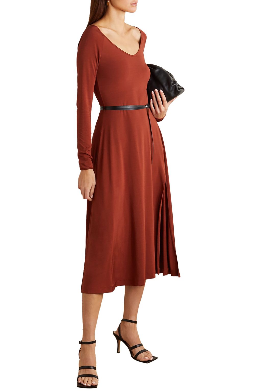 ALTUZARRA Phoebe belted satin-jersey midi dress
