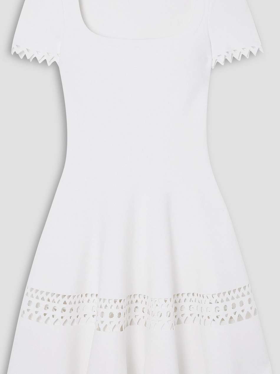 editions laser-cut stretch-knit mini dress