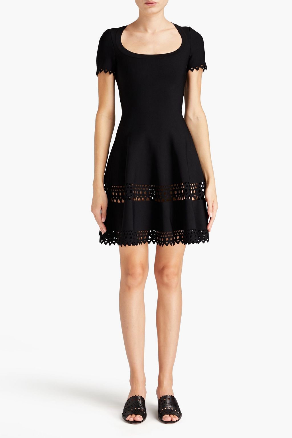 ALAÏA ストレッチニット ミニワンピース レーザーカット