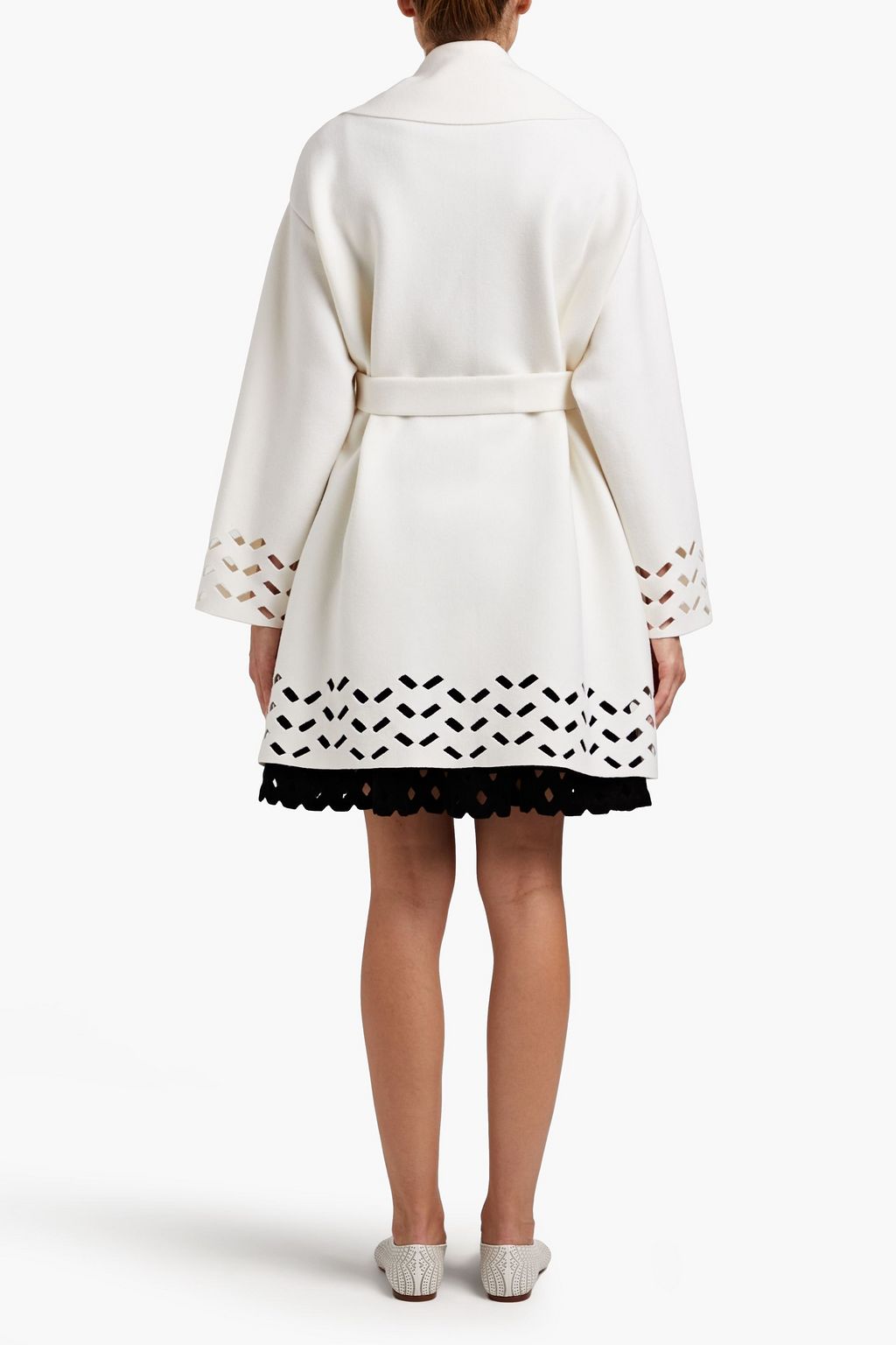 ALAÏA Laser-cut wool-blend coat