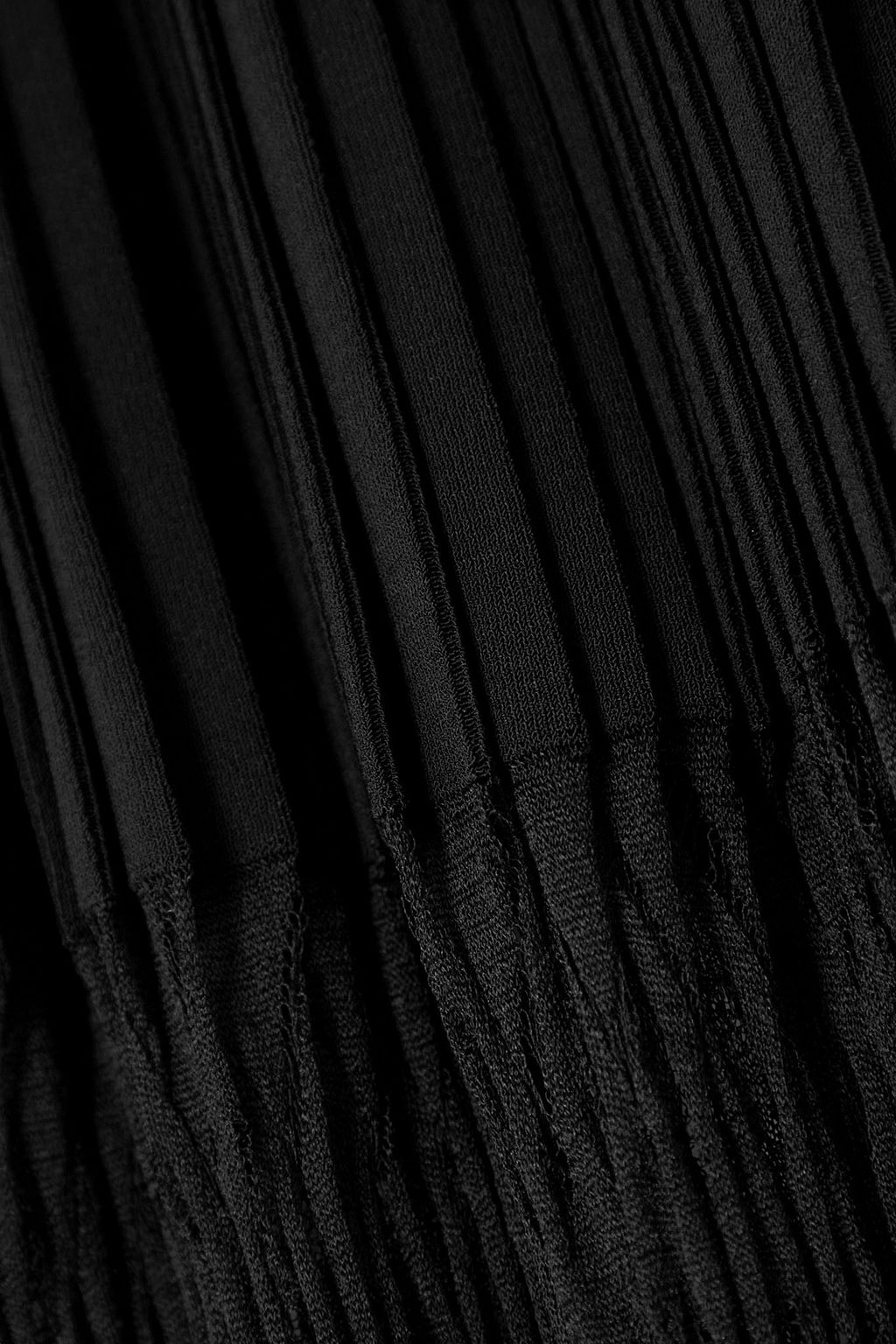 ALAÏA Pleated open-knit maxi skirt