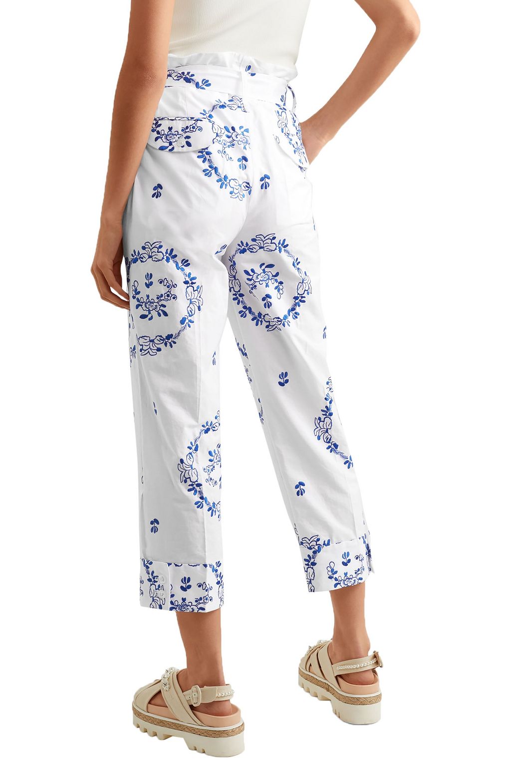 SIMONE ROCHA Embroidered cotton-blend poplin straight-leg pants