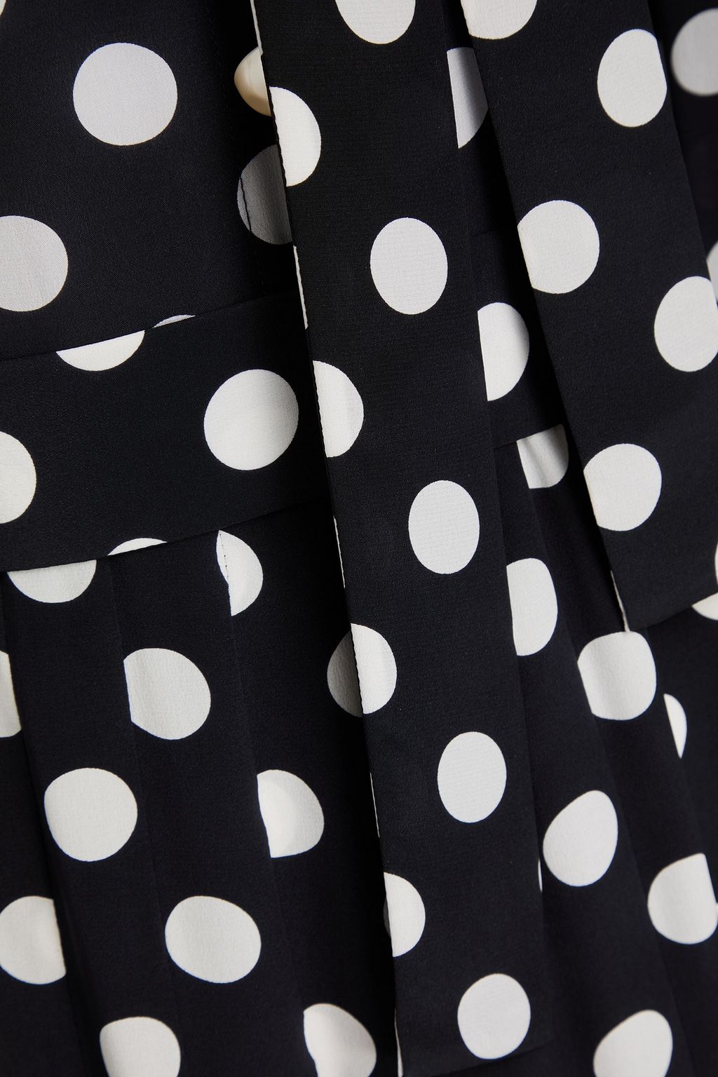 DOLCE&GABBANA Pussy-bow polka-dot silk crepe de chine midi dress
