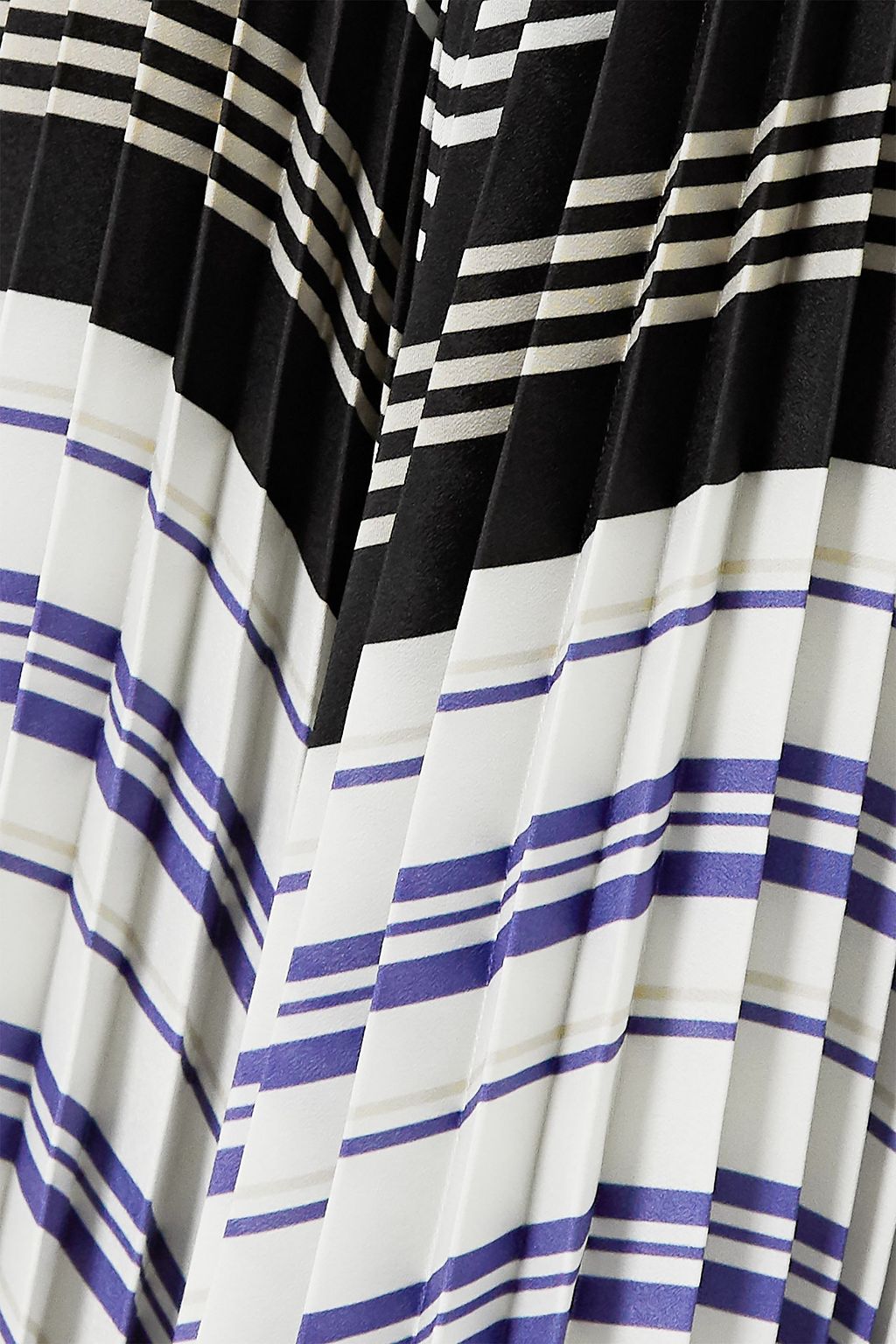 ALTUZARRA Woodbine striped ribbed-knit and pleated crepe de chine midi dress