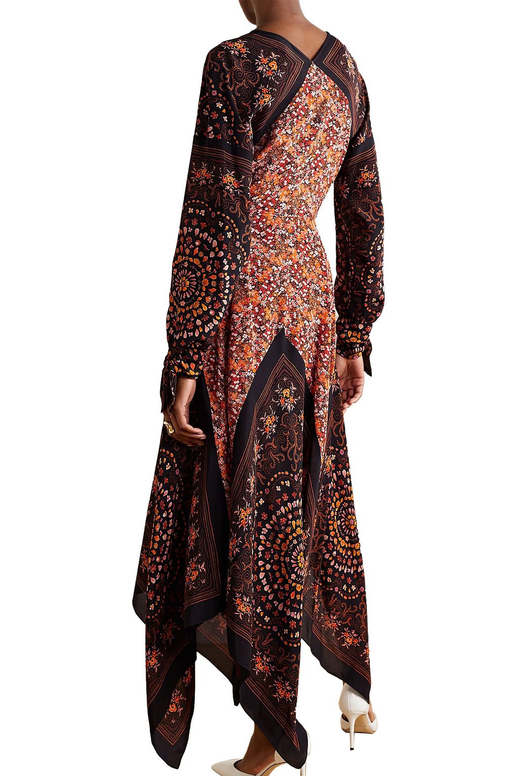 ALTUZARRA Printed silk crepe de chine midi dress