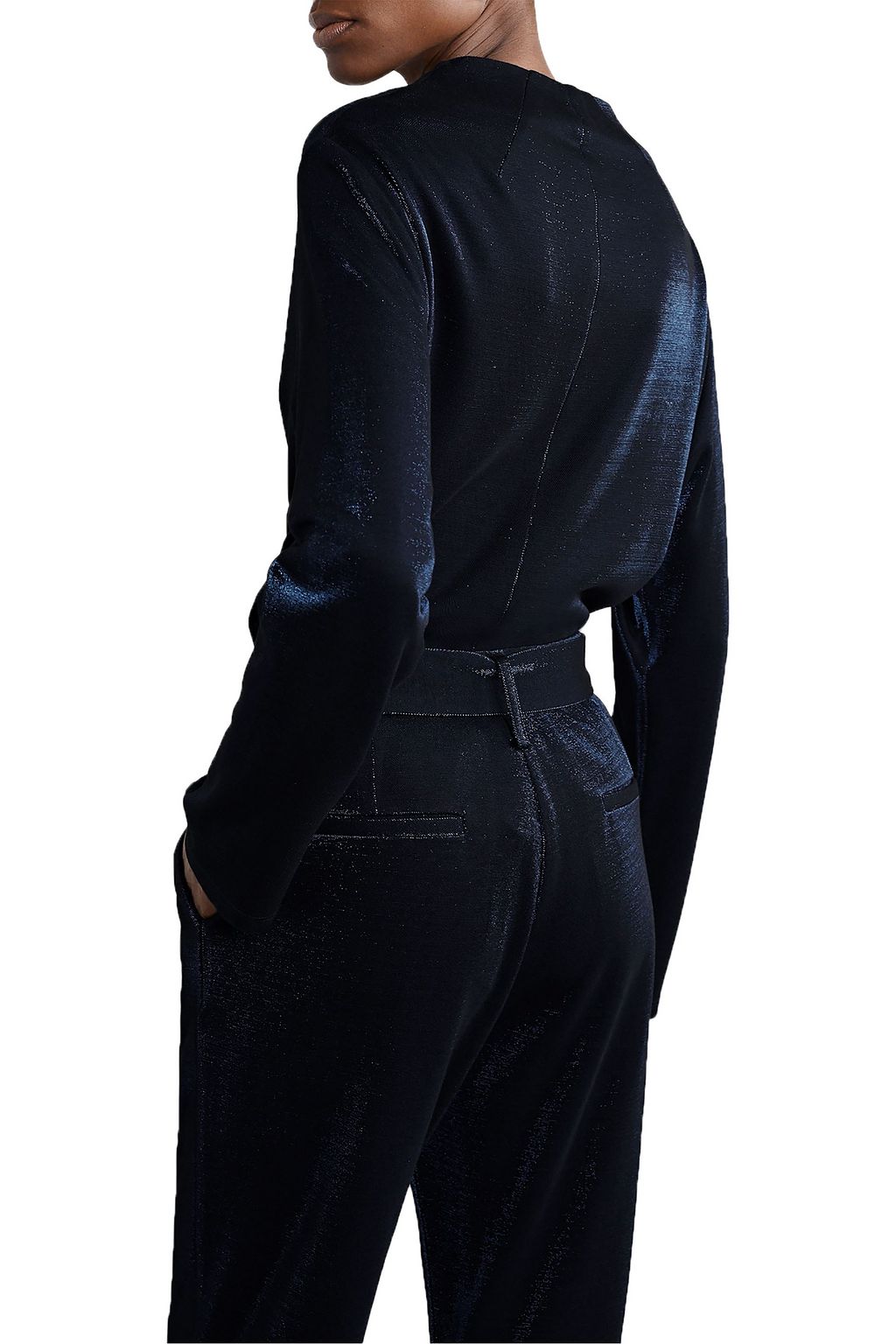 LAPOINTE Metallic piqué top