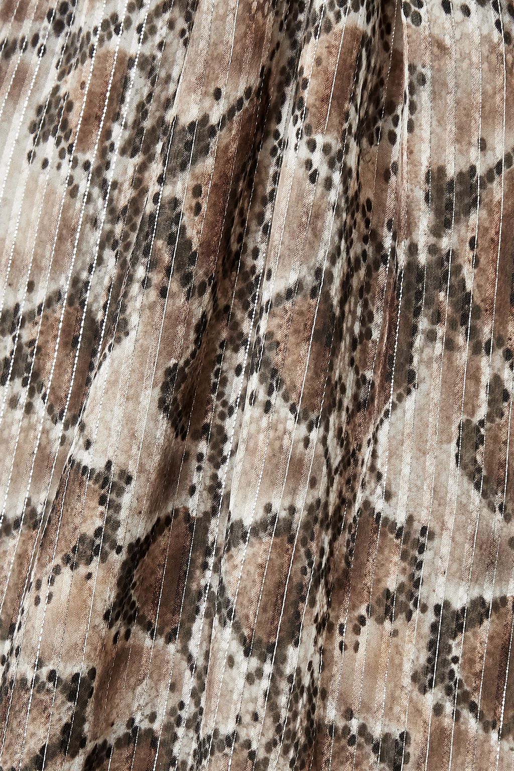 ALTUZARRA Elijah cold-shoulder metallic snake-print silk-blend top