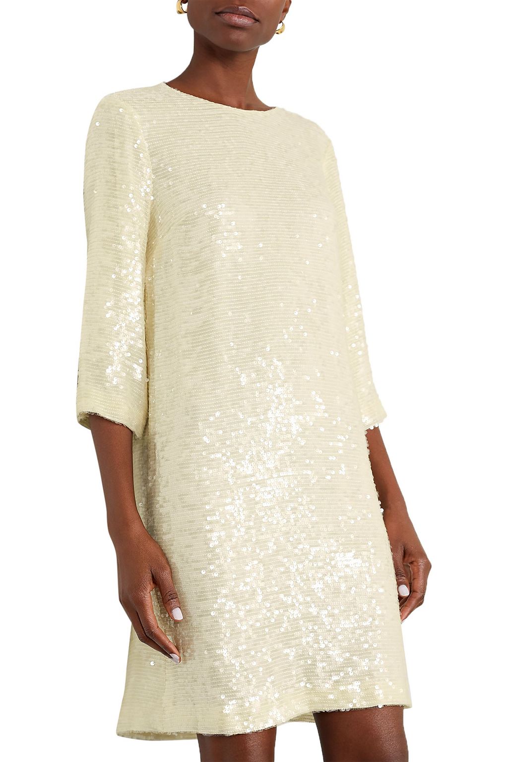 LAPOINTE Paillette-embellished georgette dress